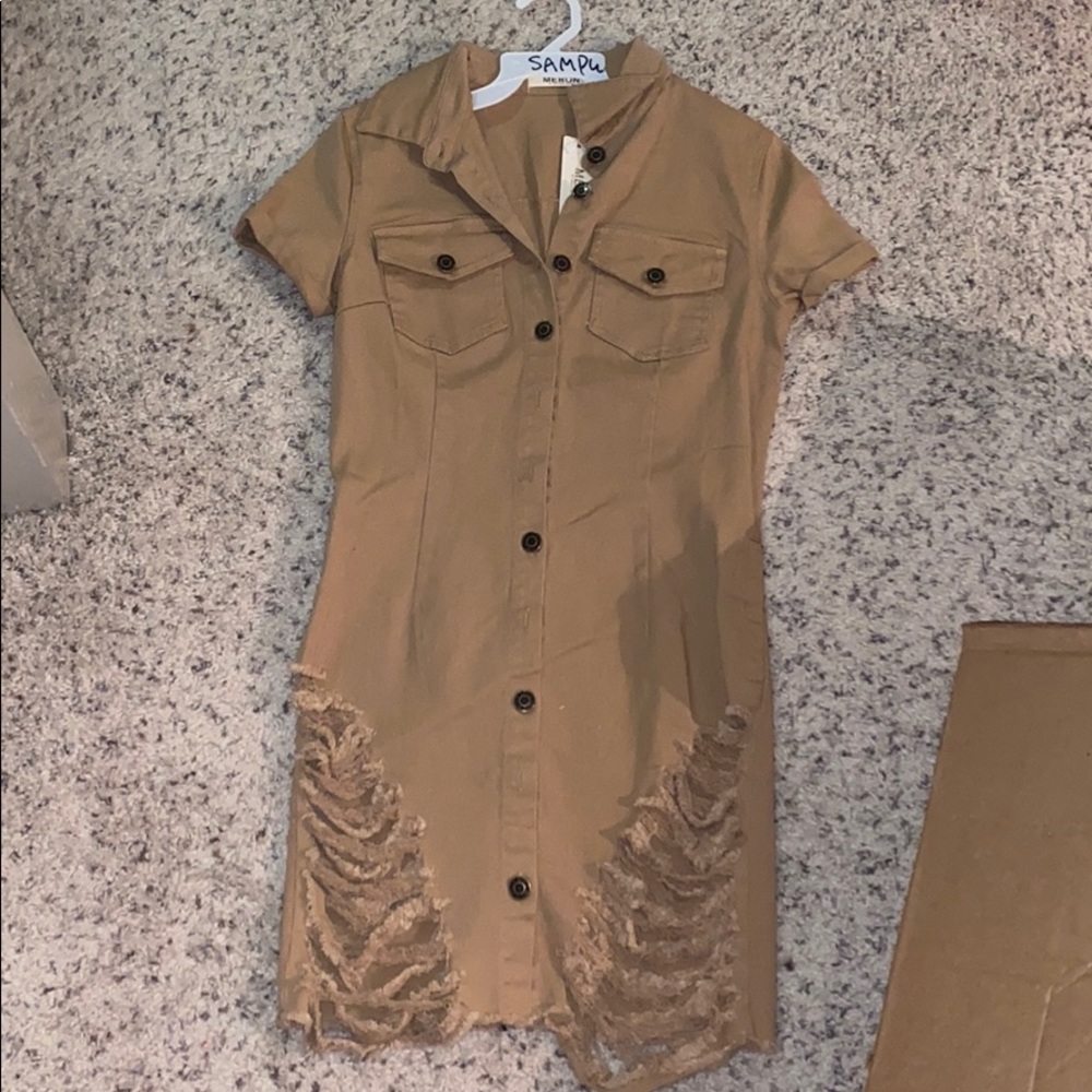 Brown jean dress